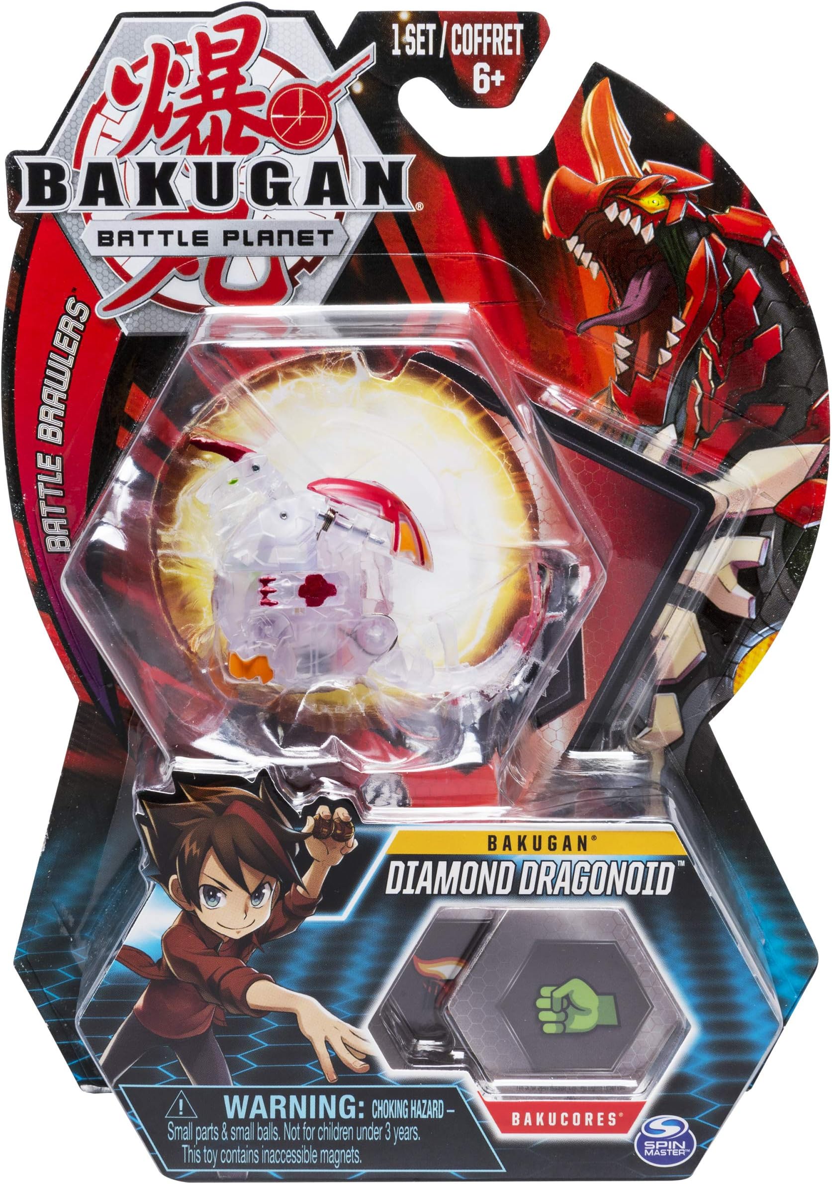 Bakugan, Diamond Dragonoid, 2-inch Tall Collectible Transforming Creature, for Ages 6 and Up