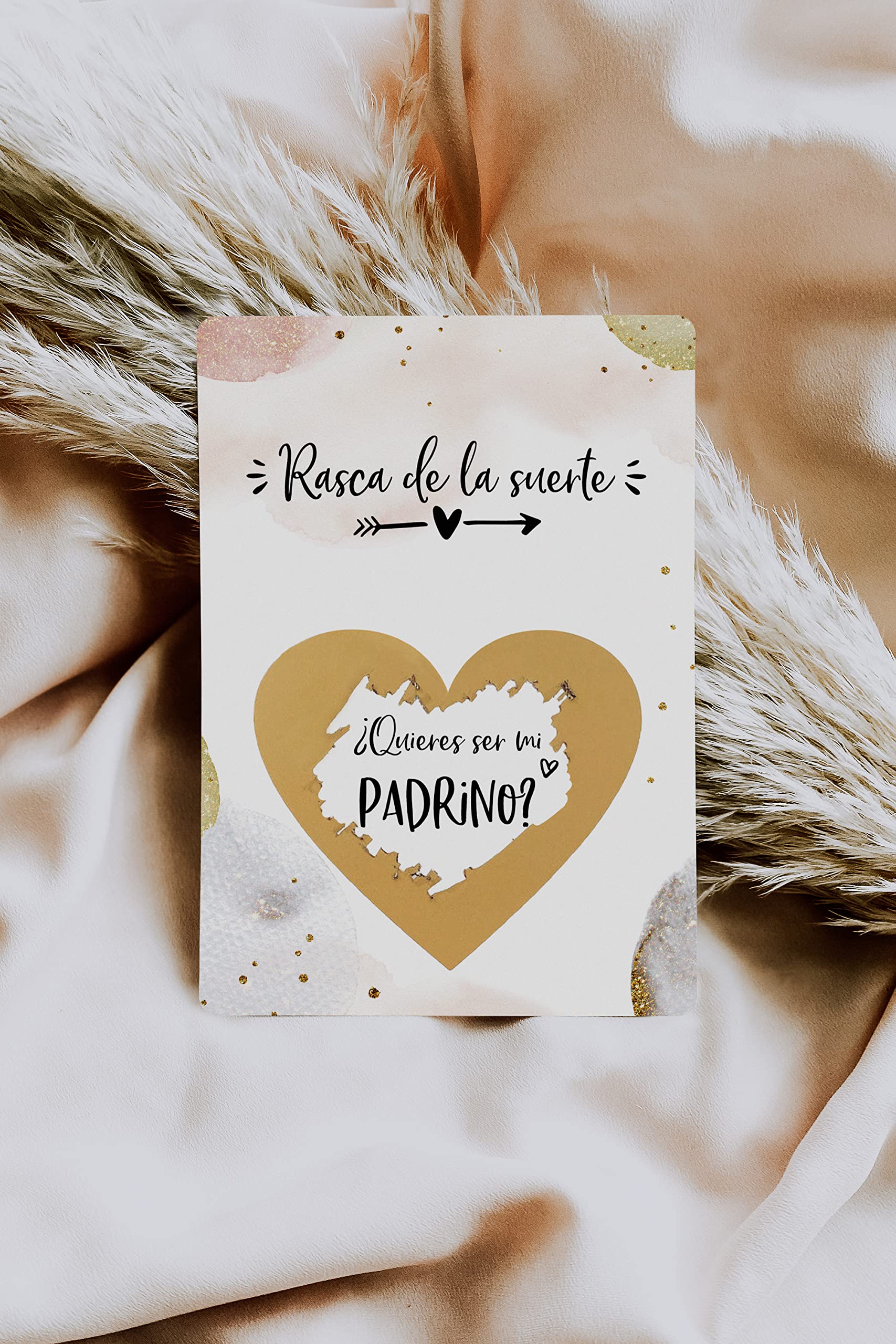 Joli Coon Tarjeta de rascar Quieres ser mi padrino con sobre