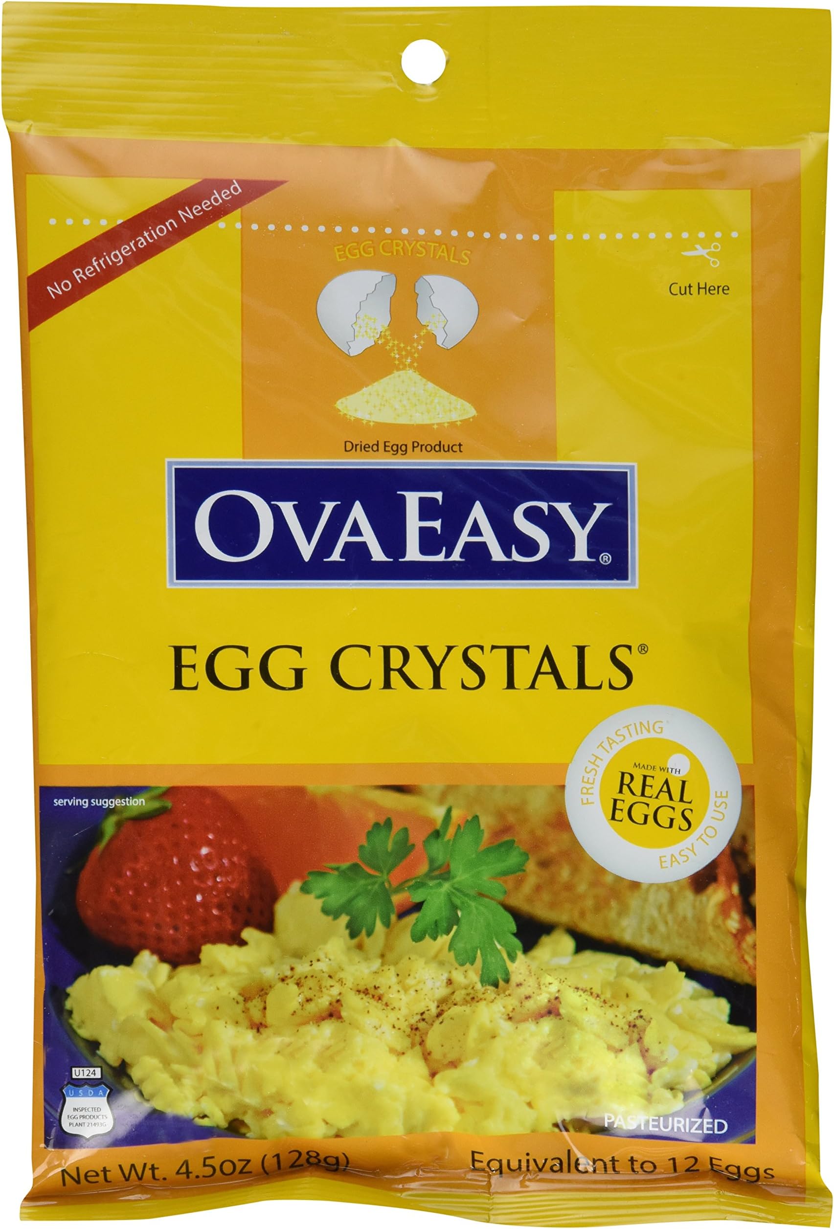 Ova Easy Dehydrated Egg Crystals – Powdered Eggs Made From All-Natural Ingredients – Easy-To-Prepare Egg Powder – Dehydrated Food Perfect for Camping & Backpacking - Pack of 6-5.1 oz. bags