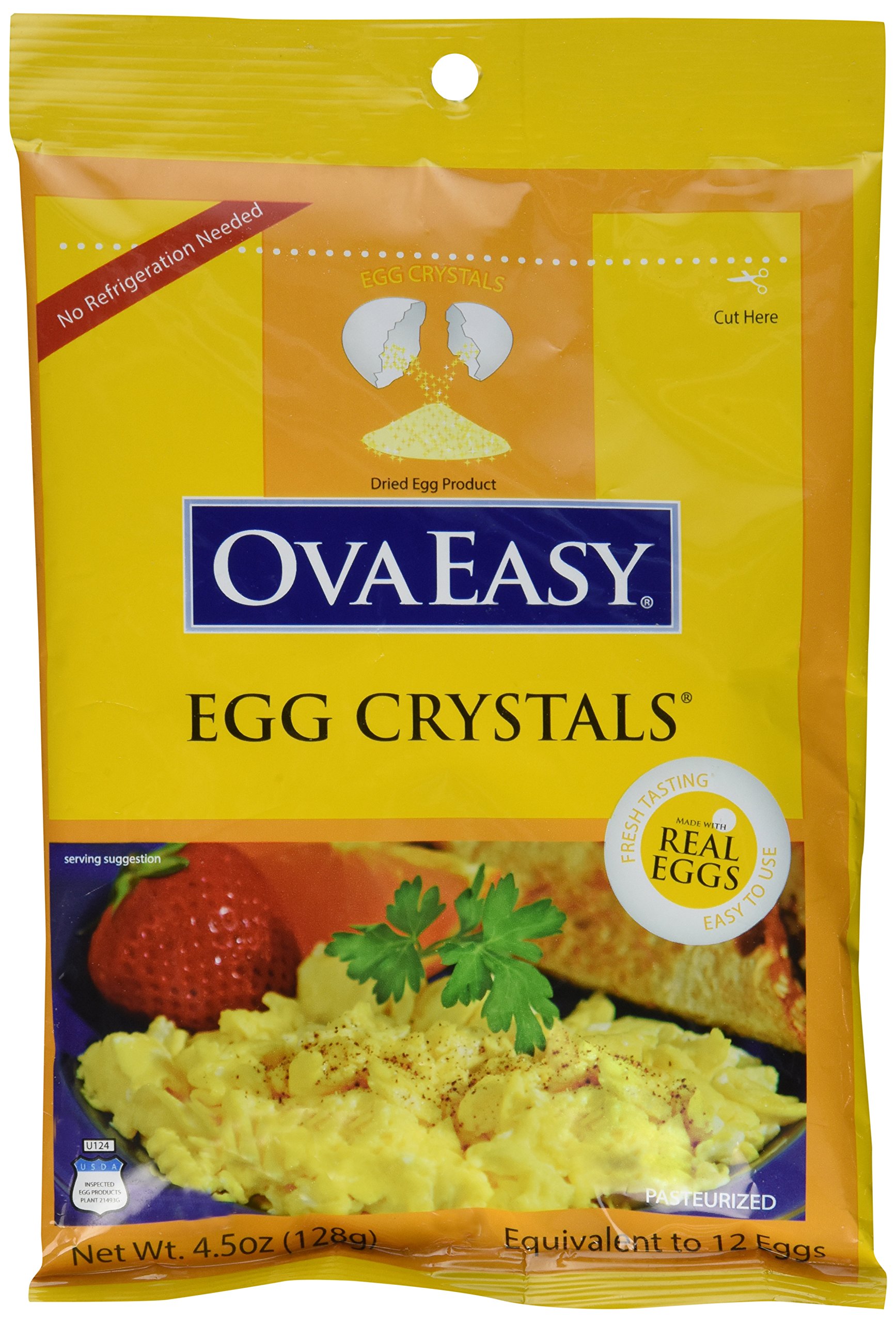 Ova Easy Dehydrated Egg Crystals – Powdered Eggs Made From All-Natural Ingredients – Easy-To-Prepare Egg Powder – Dehydrated Food Perfect for Camping & Backpacking - Pack of 6-5.1 oz. bags