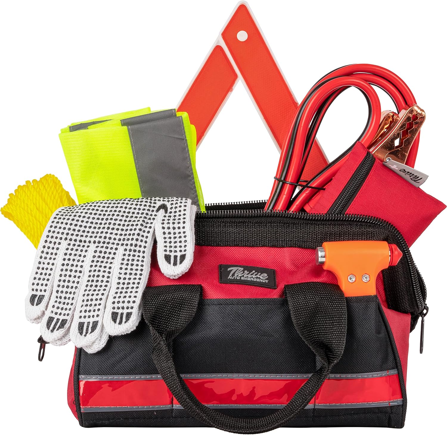 Thrive Roadside Emergency Car Kit Safety Accessories and Tool with Jumper Cables