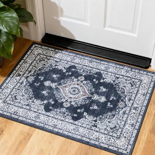 WEZVIX Entryway Rug 2x3 Doormat,Washable Traditional Vintage Rug,Non Slip Rubber