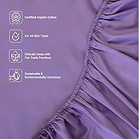 Vista 3 de Fabdreams - Juego de sábanas de algodón 100% orgánico, tejido de percal, 4 piezas, 300 hilos, certificado GOTS, transpirable, fresco, acabado