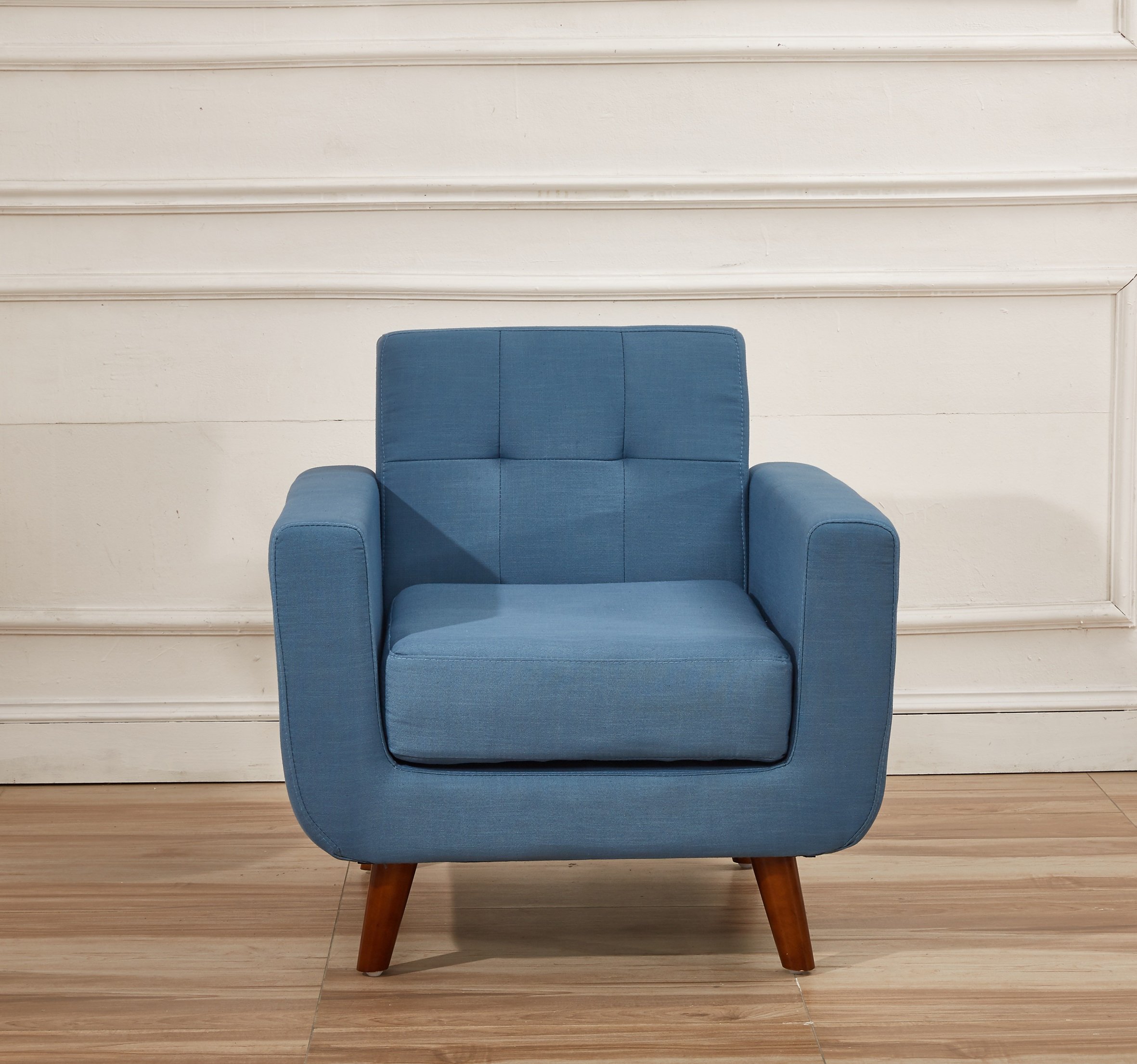 Jenny Linen Fabric Tufted Comfortable Modern Upholstered Reading Lounge Club Boho Armchair Accent Chair Home Office Lobby Furniture for Living Room