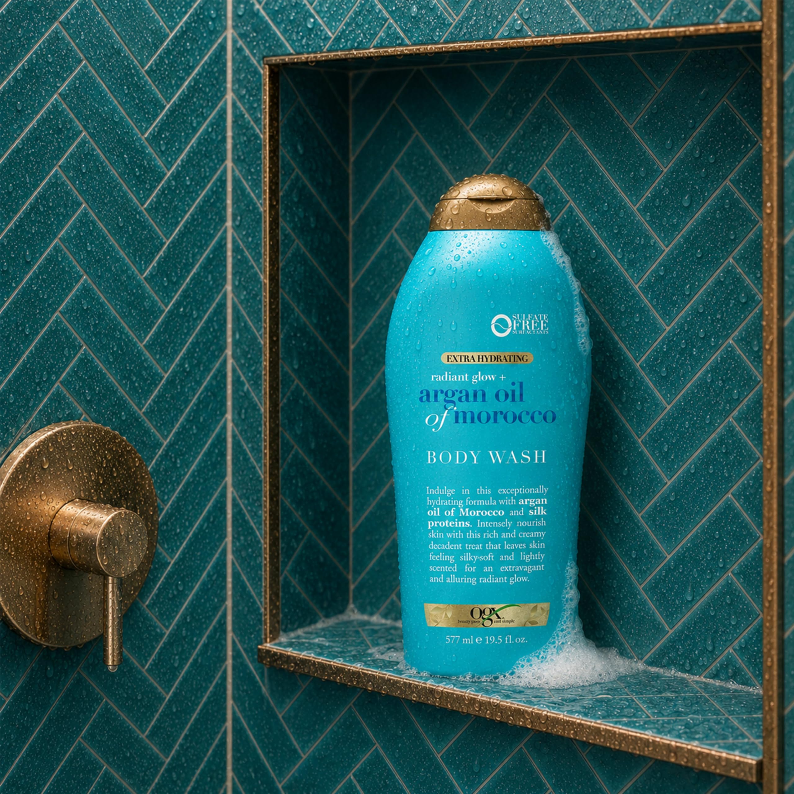 OGX Radiant Glow + Arganöl Marokko Extra-Feuchtigkeitsspendende Body Wash, 19.5 Ounce