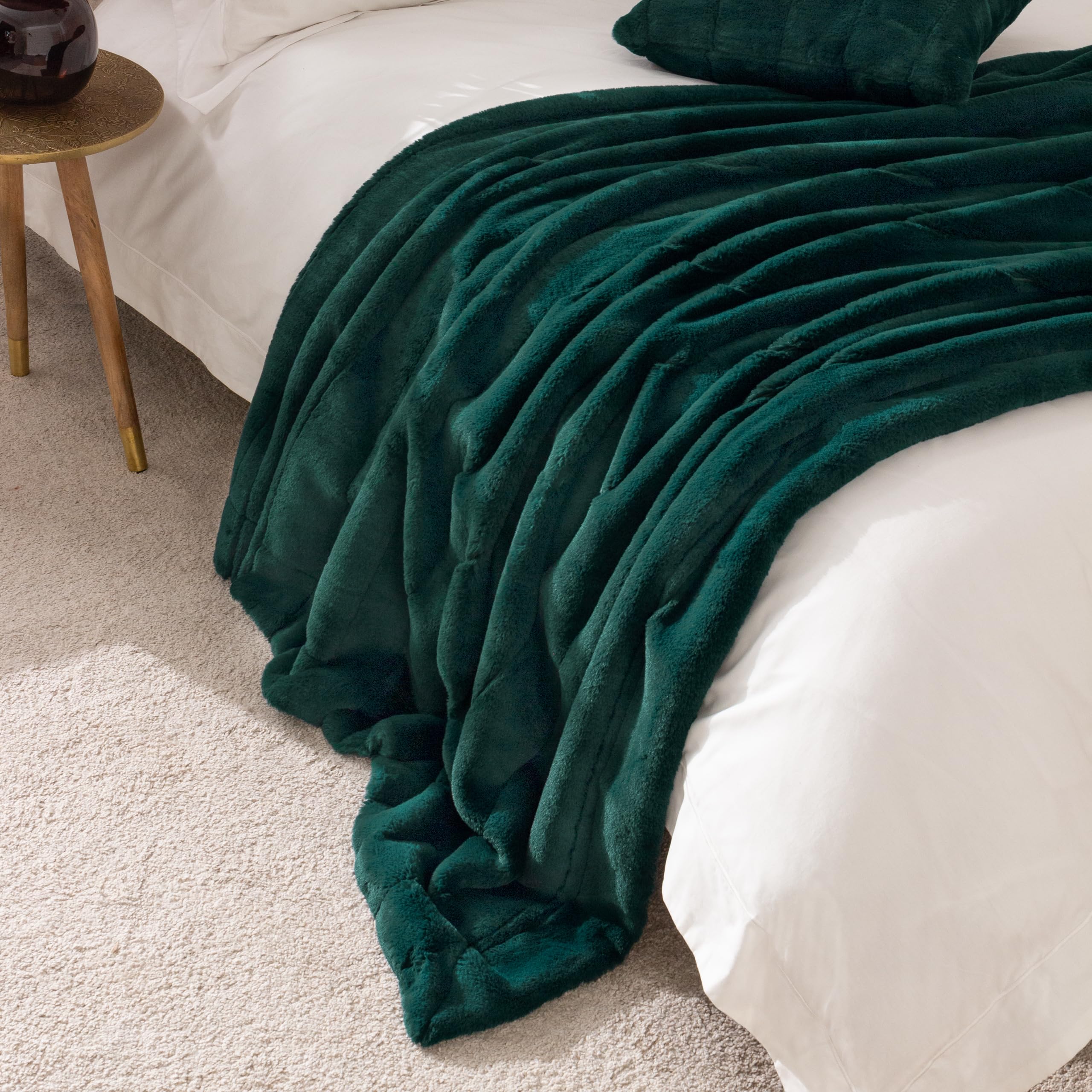 Paoletti Empress Deken van imitatiebont - zachte, elegante, zware deken voor bed of bank (grijs - 130x180cm