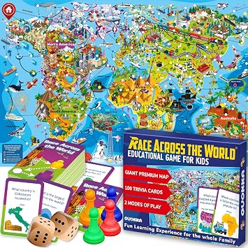 Quokka Board Game for Kids 8-12 - Educational Geography Card Games Ages 6-8