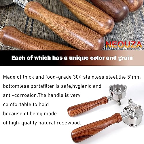 Miniatura 3 de NEOUZA Portafiltro de 2.008 in compatible con Gevi, Yabano, Hamiltion Beach, Farberware, Oster Nova PrimaLatte, máquinas de café expreso, cesta no