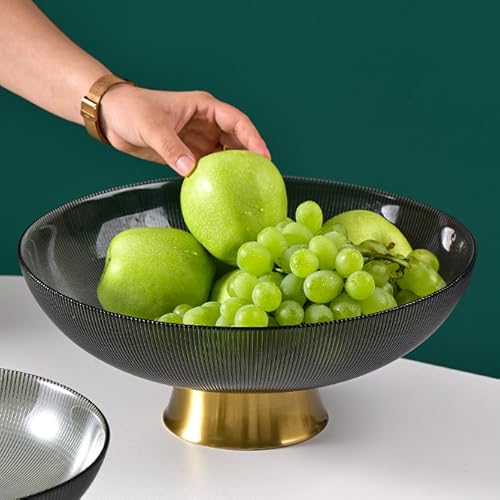 Pannixia Glass Fruit Bowls Fruit Plate Centerpiece Footed Bowl Crystal Bowls For Decoration Christmas Fruit Decorative Dowl Glass Candy Dish Large Candy Bowl Kitchen Table Home Decor Fruit Tray #TOP2