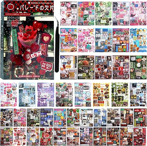 Miniatura 10 de 100 hojas de calcomanías coreanas para tarjetas fotográficas Kpop, calcomanías estéticas a granel, calcomanías con purpurina con bonito patrón de