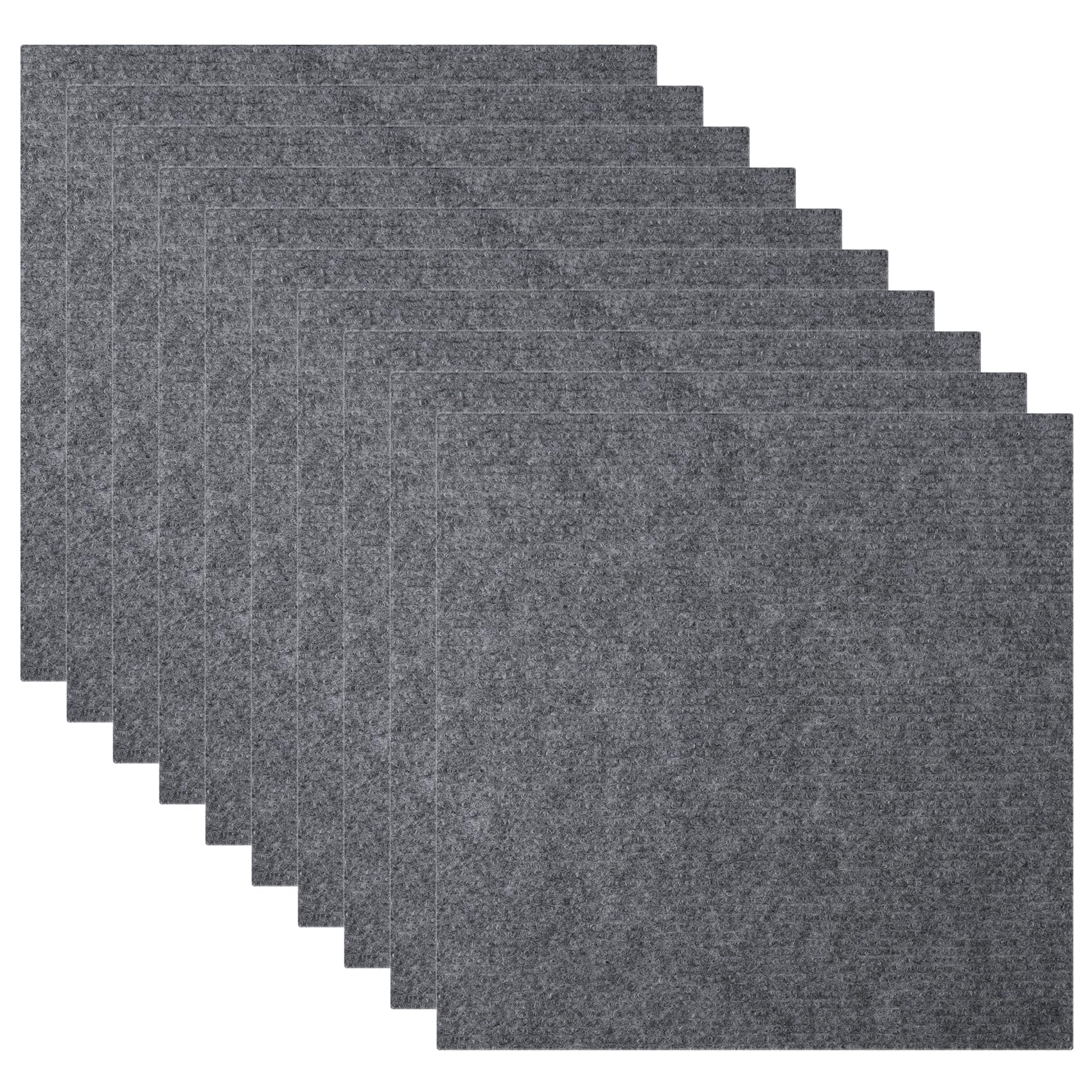 Clickinline Self Adhesive Carpet Tiles, Carpet Tiles Set of 30, 30 x 30cm Grey Carpet Floor Tiles, Easy to Peel and Stick Non-Slip Floor Tiles Covering for Living Room Bedroom