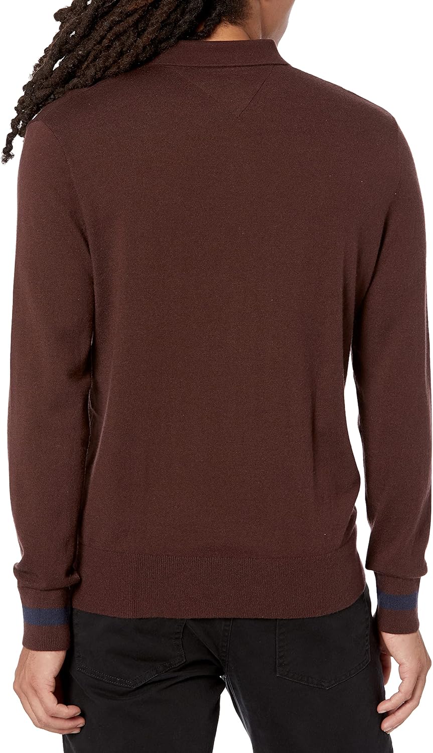 Tommy Hilfiger Men's Long Sleeve Polo Sweater at  Men’s Clothing store