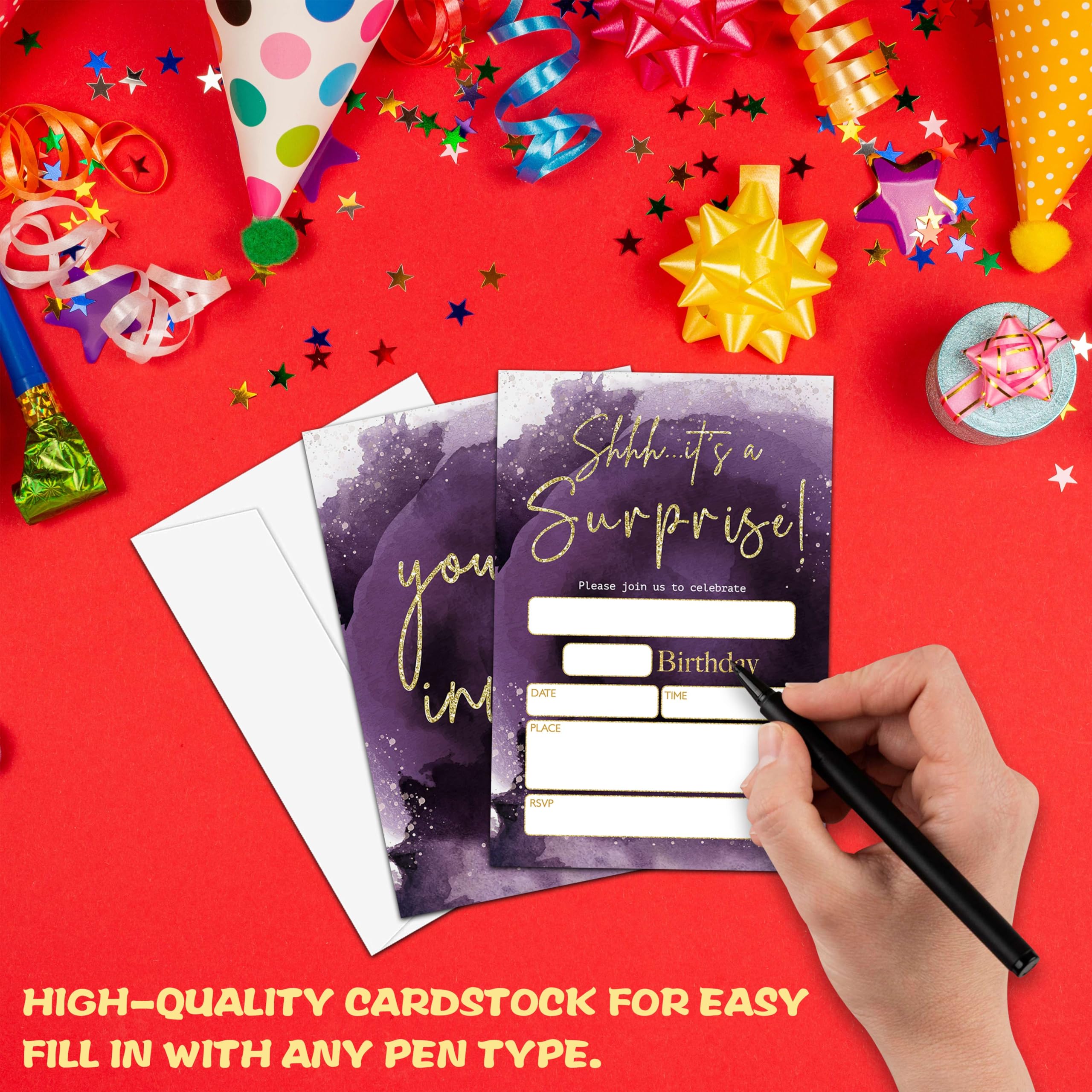 Birthday Party Invitations Birthday Party Invitation Cards For Kids, Tik Music  Party Invites... Surprise Party Invitations, image size:2560x2560