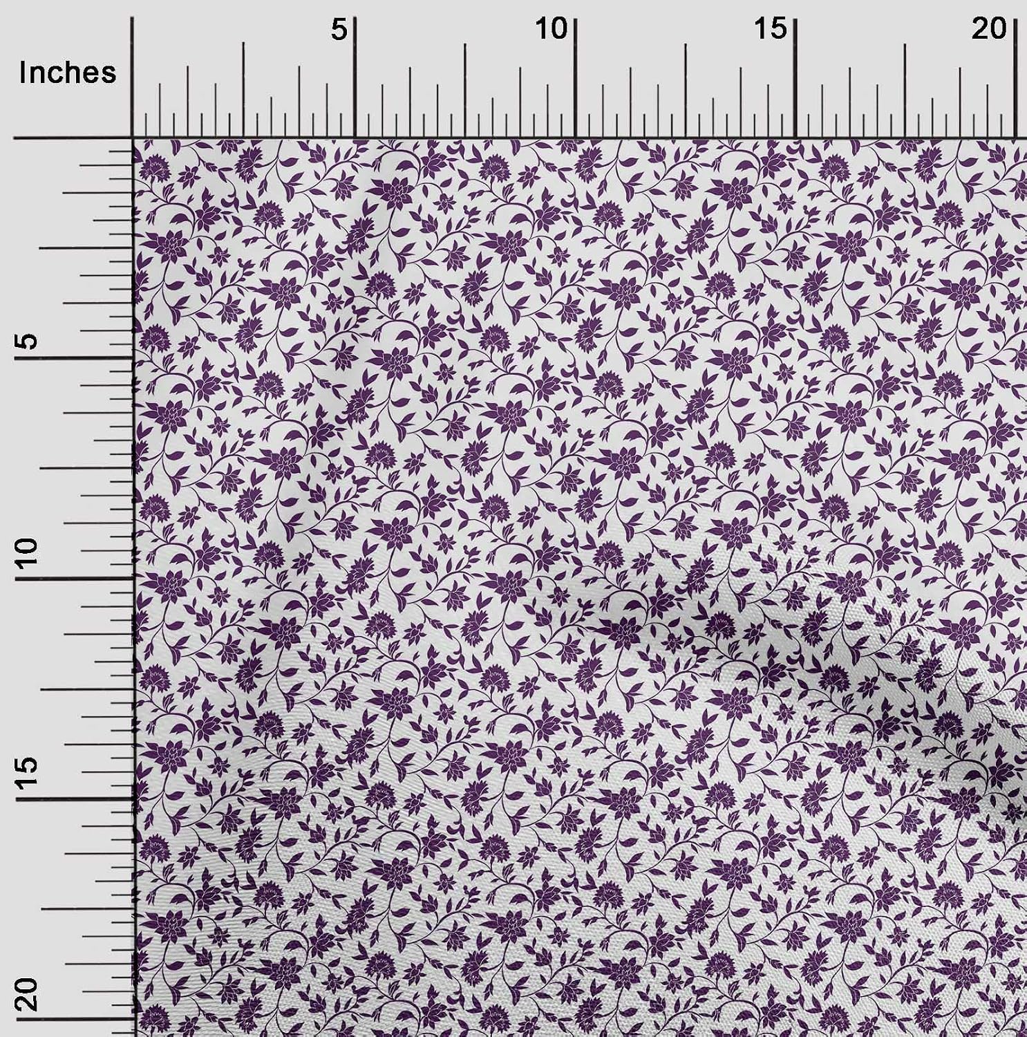 oneOone Cotton Flex Fabric Leaves & Floral Artistic Print Fabric By Yard 40 Inch Wide
