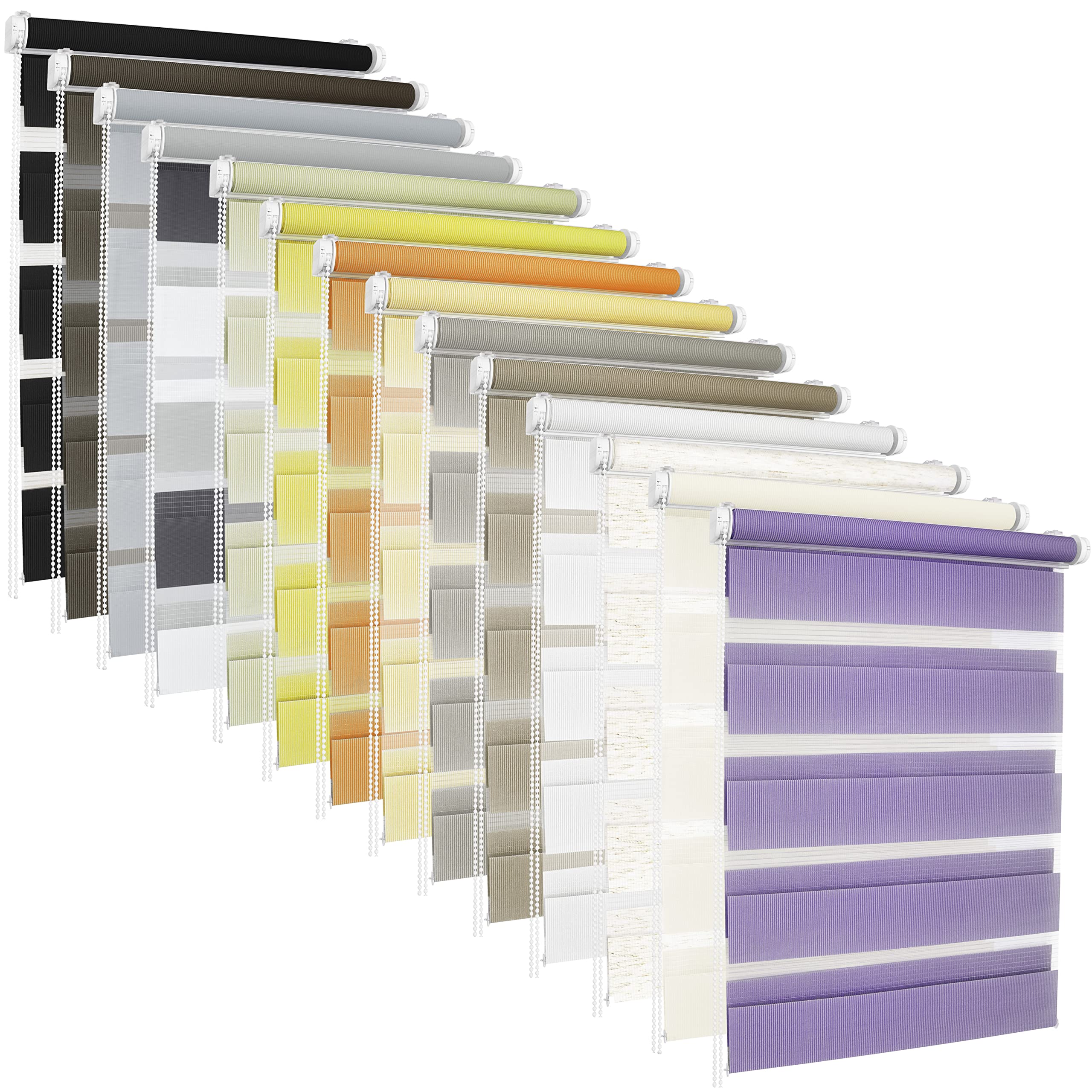 ROLLMAXXX Doppelrollo ohne Bohren - Klemmfix Rollo ohne Bohren - Doppelrollo Klemmfix ohne Bohren - Rollos für Fenster ohne Bohren - Fensterrollo - inkl. Zubehör - Größe und Farbe wählbar
