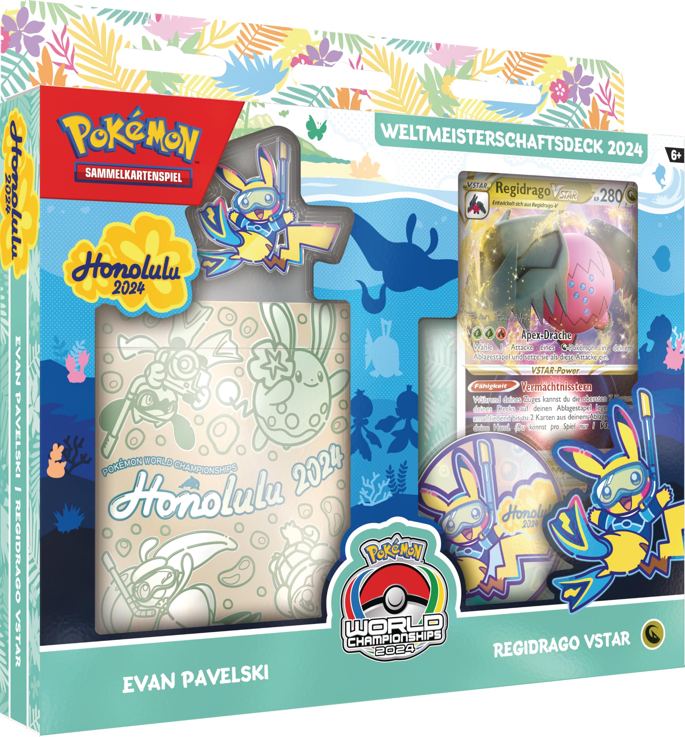 Pokémon-Sammelkartenspiel: Weltmeisterschaftsdeck 2024 - Evan Pavelski - Regidrago-VSTAR (1 vollständiges Deck mit 60 Karten & Zubehör)