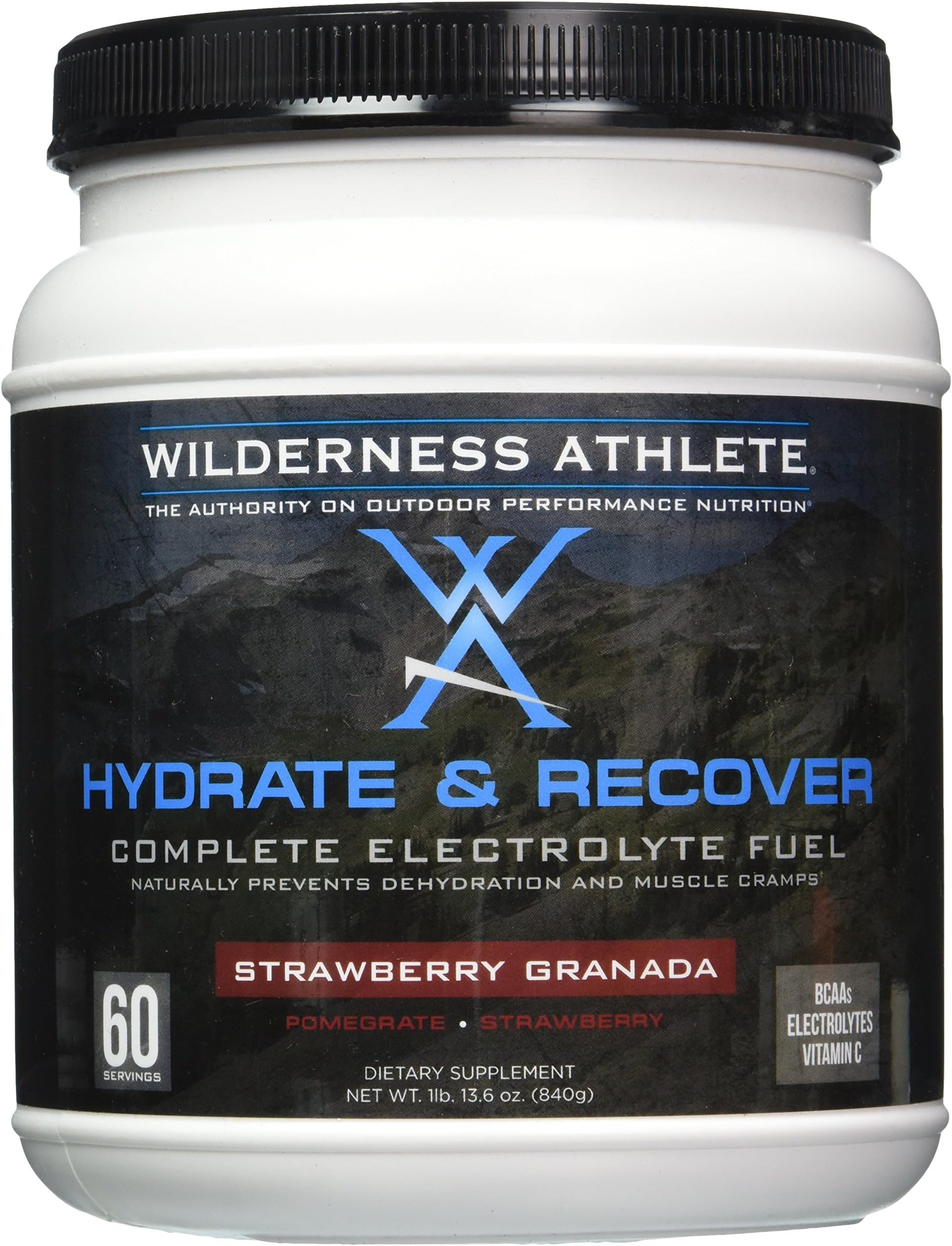 Wilderness Athlete Hydrate and Recover Powder, Strawberry Granada, 29.6 Ounce