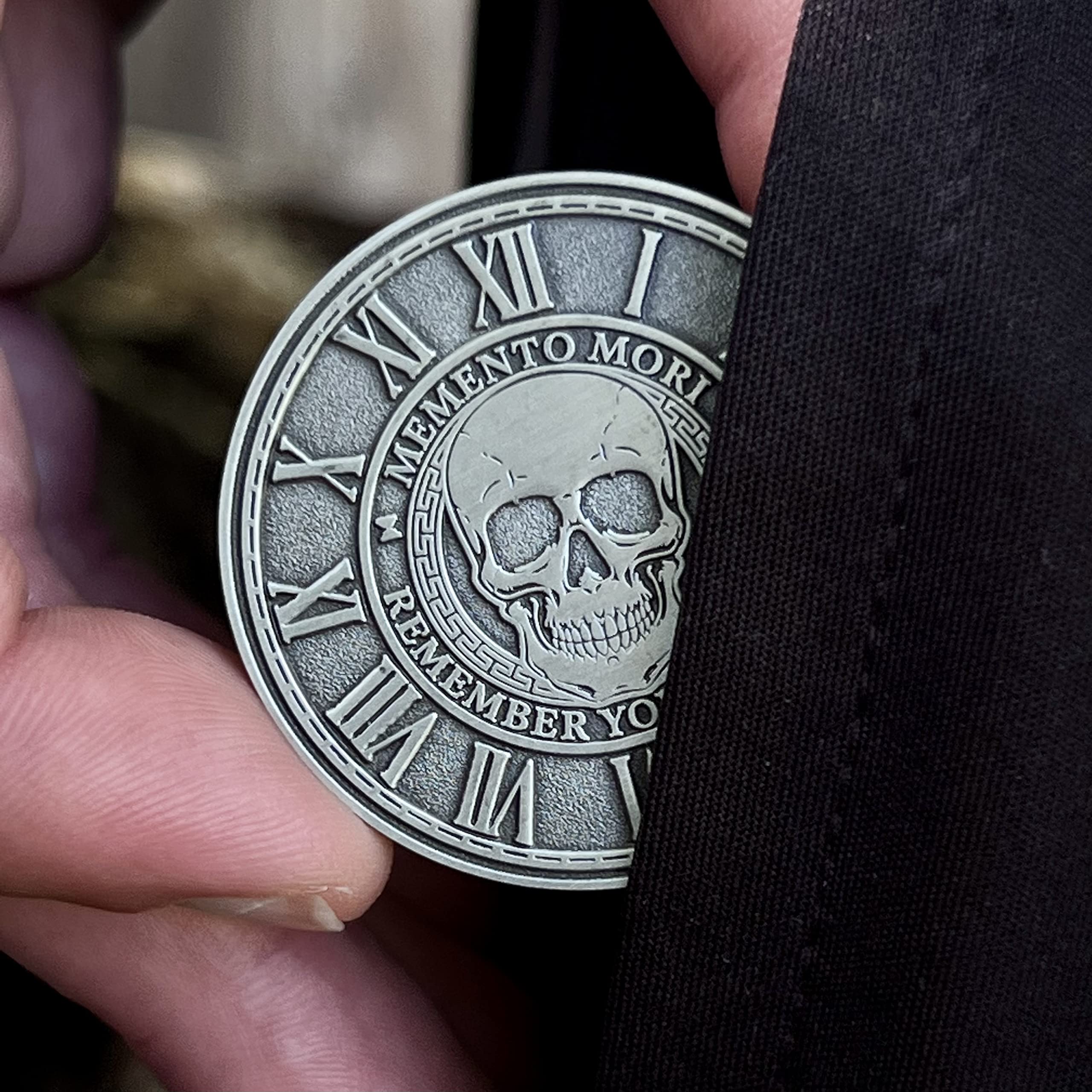 Memento Mori Coin Medallion Stoicism Gift Amor Fati Metal Silver |  Desertcart South Africa