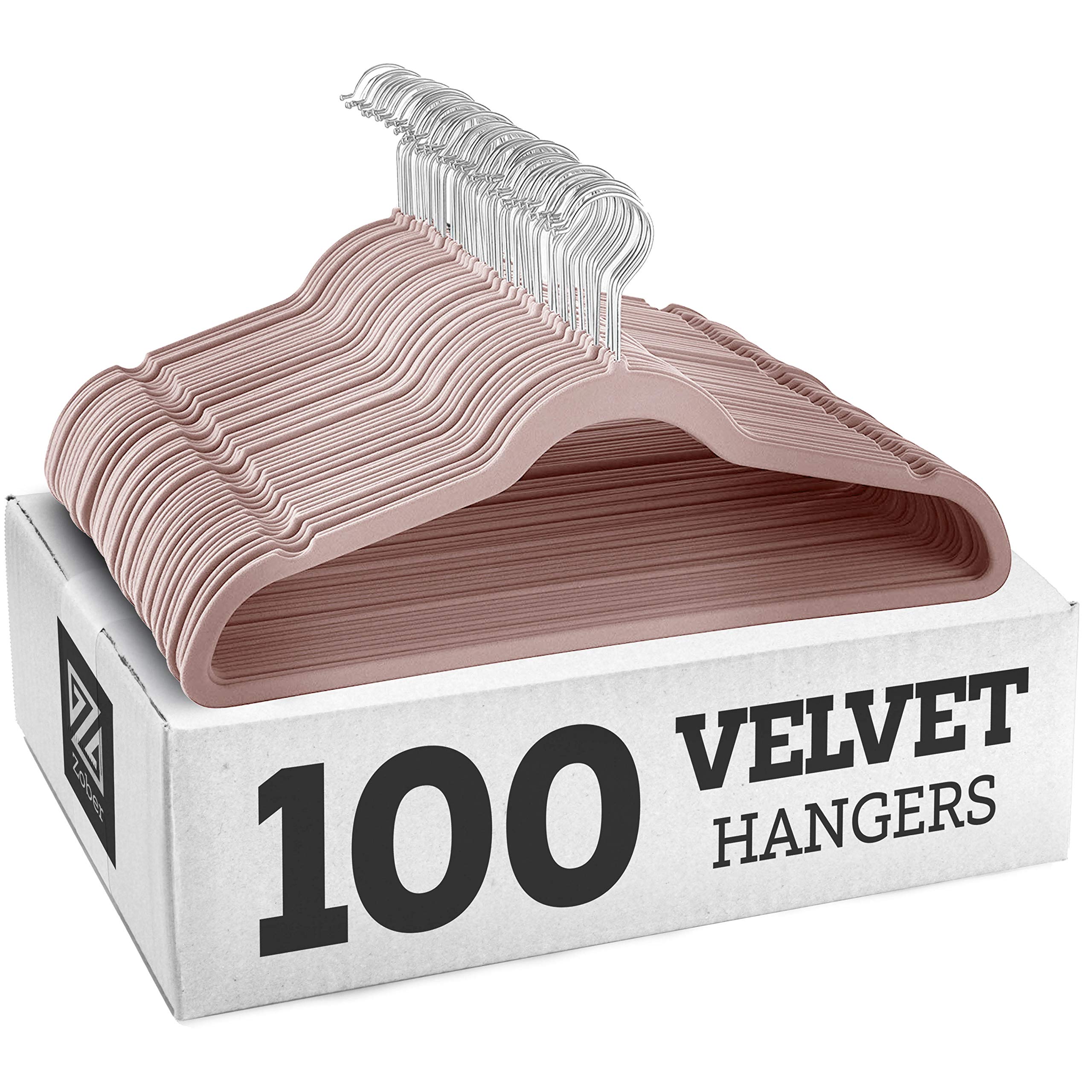 ZOBER Non-Slip Velvet Hangers - Suit Hangers Ultra Thin Space Saving 360 Degree Swivel Hook Strong and Durable Clothes Hangers Hold Up-to 10 Lbs