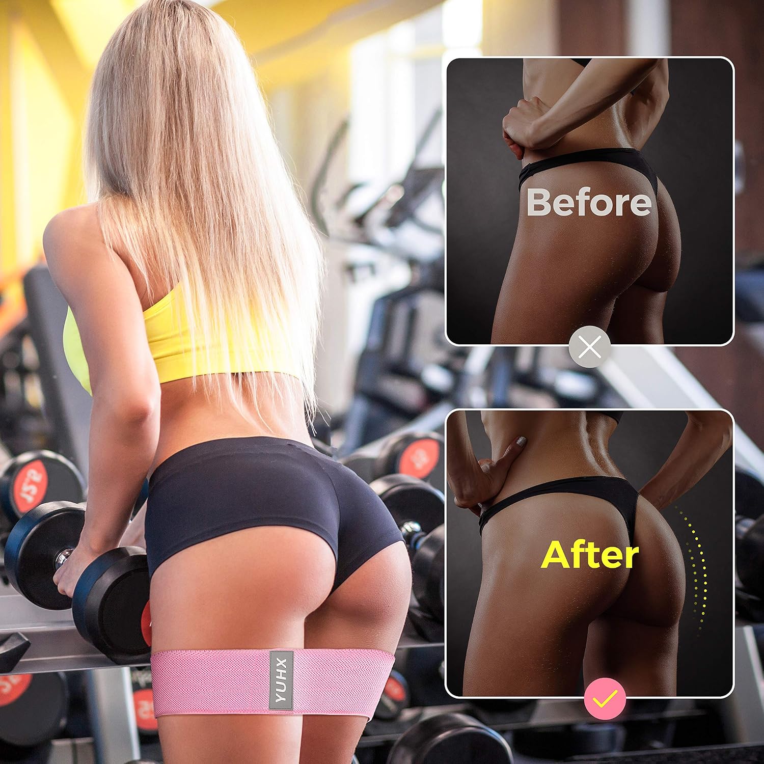 [Latest 2021] Resistance Bands for Legs and Butt, Fabric Workout Booty Glute Thigh, Women/Men Stretch Exercise Loops, Thick Wide Non-Slip Gym Bootie Fitness Band 3 Set for Squat Glute Hip Training