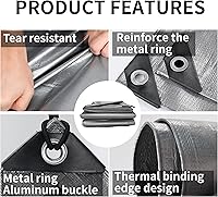 Vista 6 de TARPAL Small Tarps 4x6 Feet(2-Pack) Heavy Duty Tarp 10.5Mil Multipurpose Protective Cover Waterproof,Snow or UV Protection,Durable Reinforced