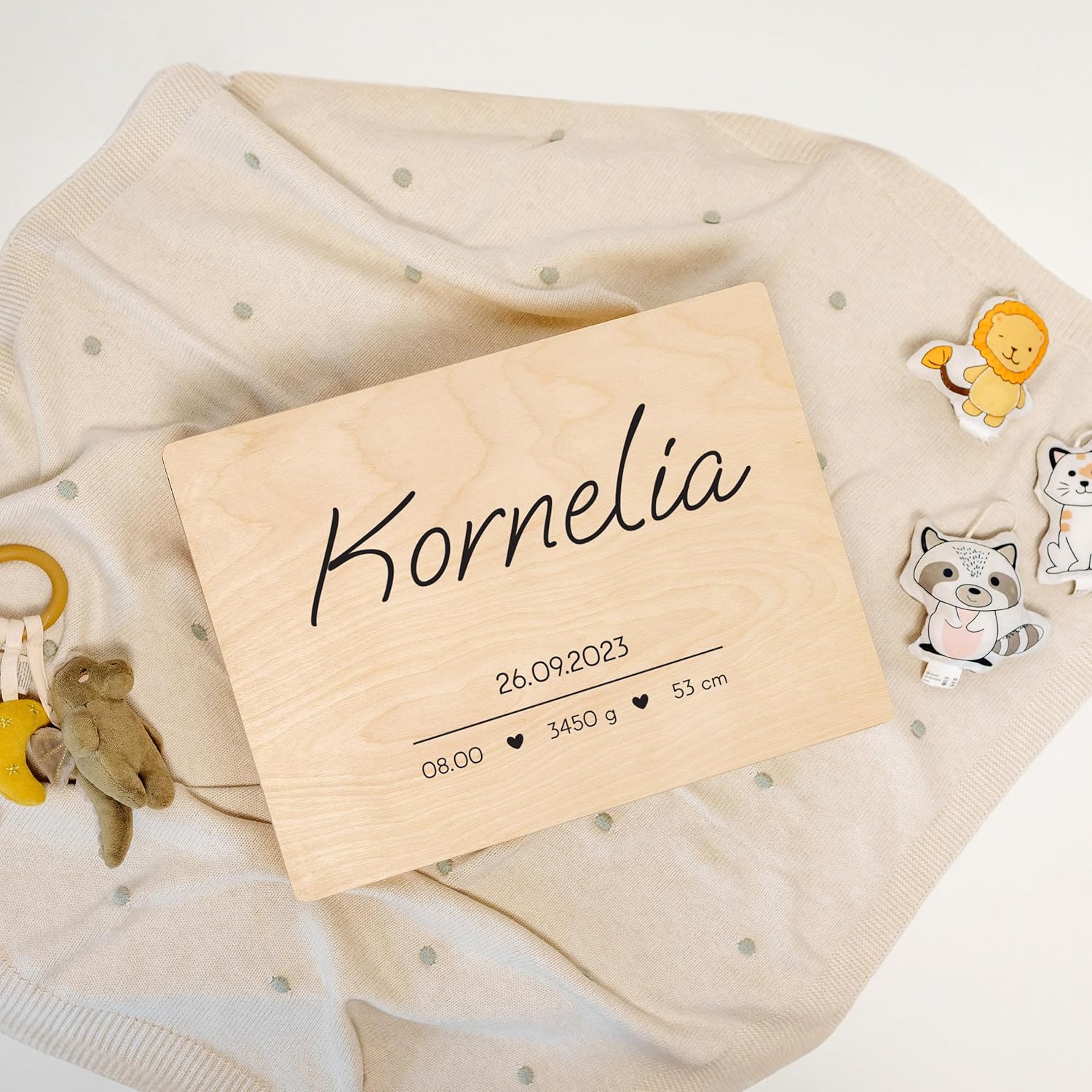 Personalized Baby Memory Box | Custom Keepsake Boxes | Unique Gift for Newborn Boy or Girl | Customised Wooden Storage Box with Hinged Lid | UV Print