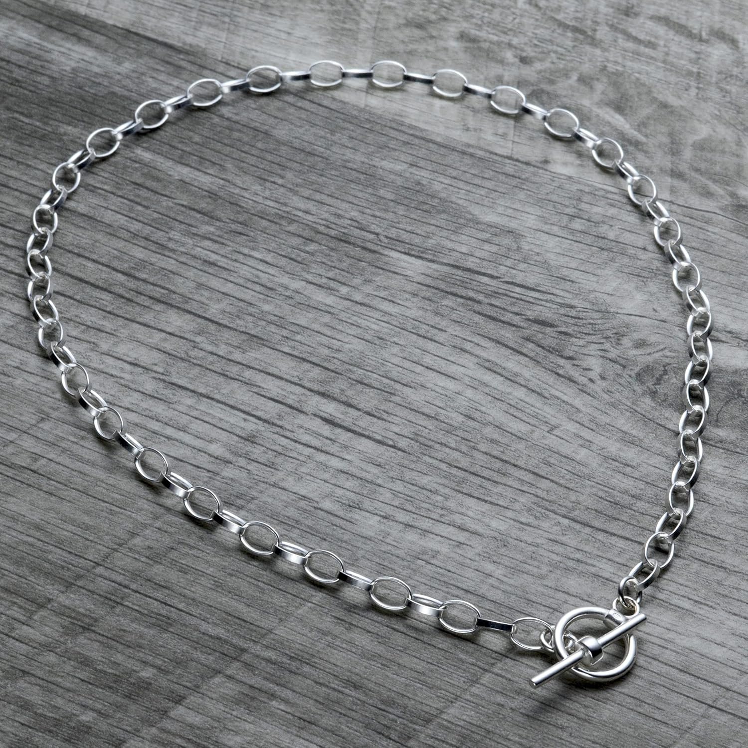 Wellesley Row Choker Necklace Toggle Clasp in Sterling Silver