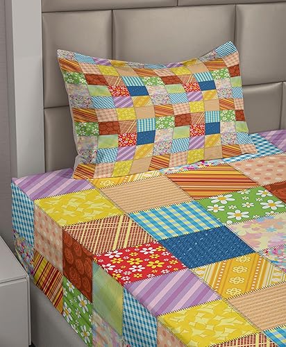 Vista 384 de Lunarable Sábana encimera de mapa del mundo, collage antiguo de mapas del Atlas antiguos, estampado vintage del grupo de civilización, suave y Beige