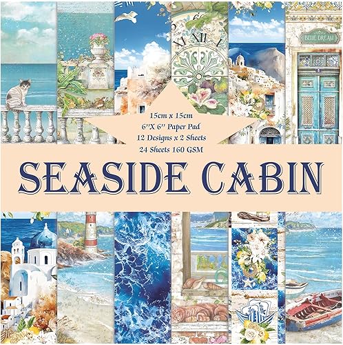 Vista 10 de Papel de manualidades, 24 hojas, 12 diseños, álbumes de recortes, una sola cara de 6 x 6 pulgadas, papel de cartulina, álbumes de recortes, 24