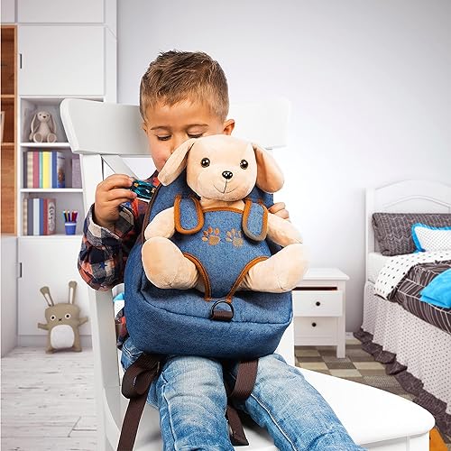 Miniatura 2 de Mochila de juguete para perros pequeños con correa para niños y niñas, de 2 a 5 años, con cachorro de peluche