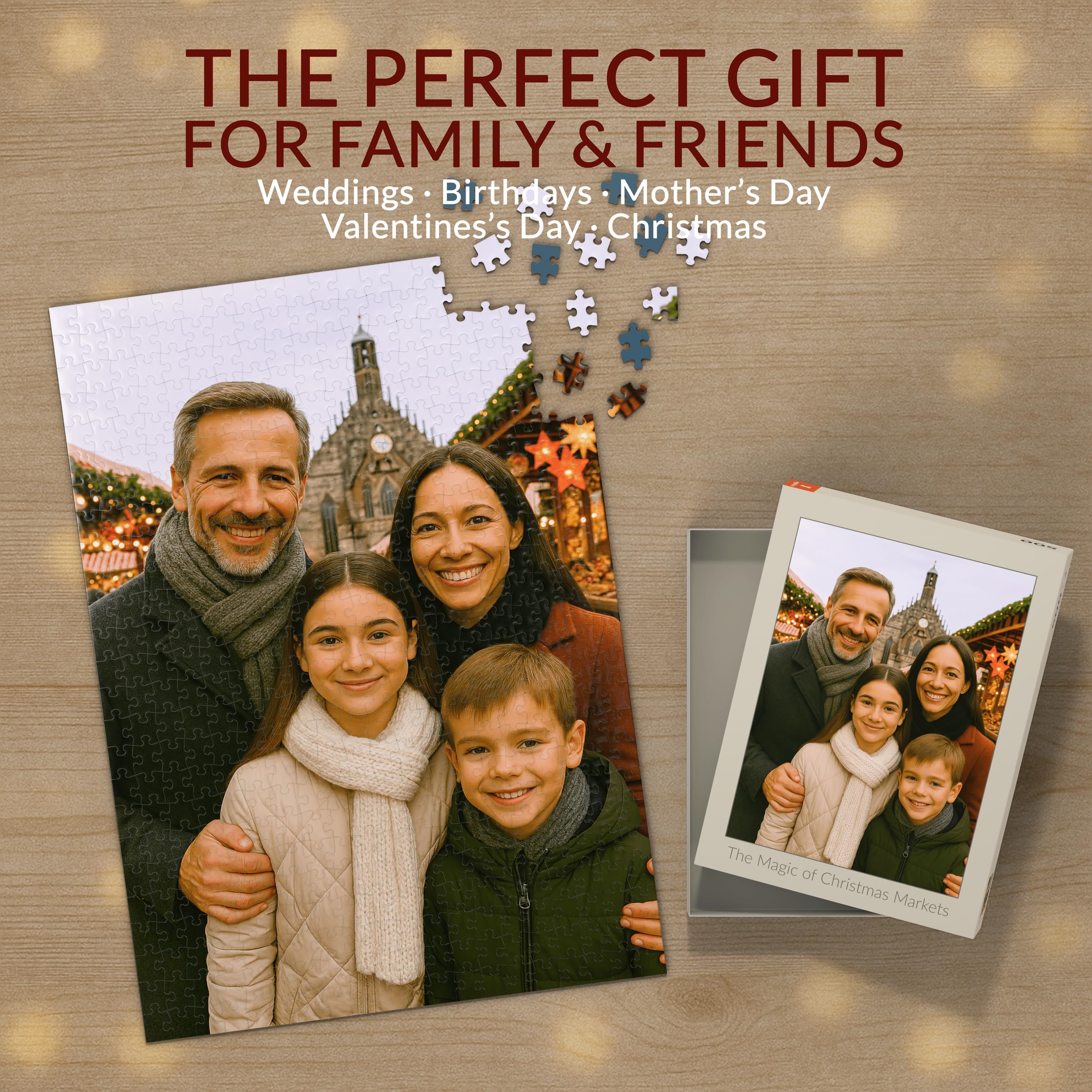 MyPuzzle Personalisiertes Puzzle mit eigenem Bild - 1000/500/200/100 Teile: Gestalte Dein individuelles Fotopuzzle für Geburtstage, Muttertag, Valentinstag & Hochzeiten - 1000 Teile (Querformat).