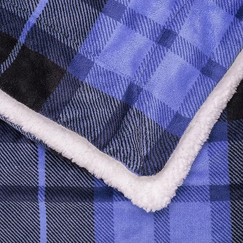 Vista 37 de SOCHOW Manta de forro polar Sherpa a cuadros de doble cara, súper suave y lujosa manta de cama de 50 x 60 pulgadas, rojo/gris