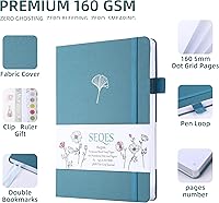 Vista 30 de A5 Bullet Dotted Journal Notebook 160gsm Thick Bleedproof Paper, Lay Flat Binding, 160 Numbered Pages Hard Cover Dot Grid Notebook/Bullet