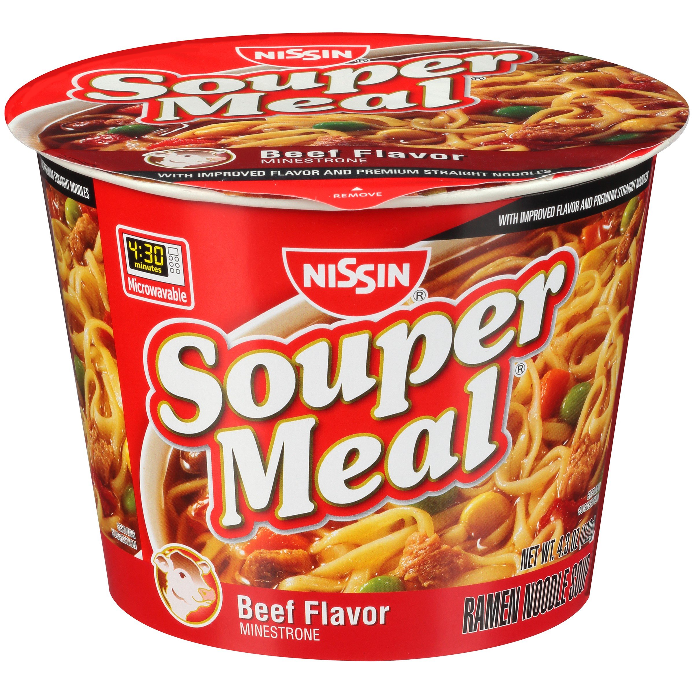Amazon.com : Nissin Beef Flavor Souper Meal Noodles Cup (Case of 6