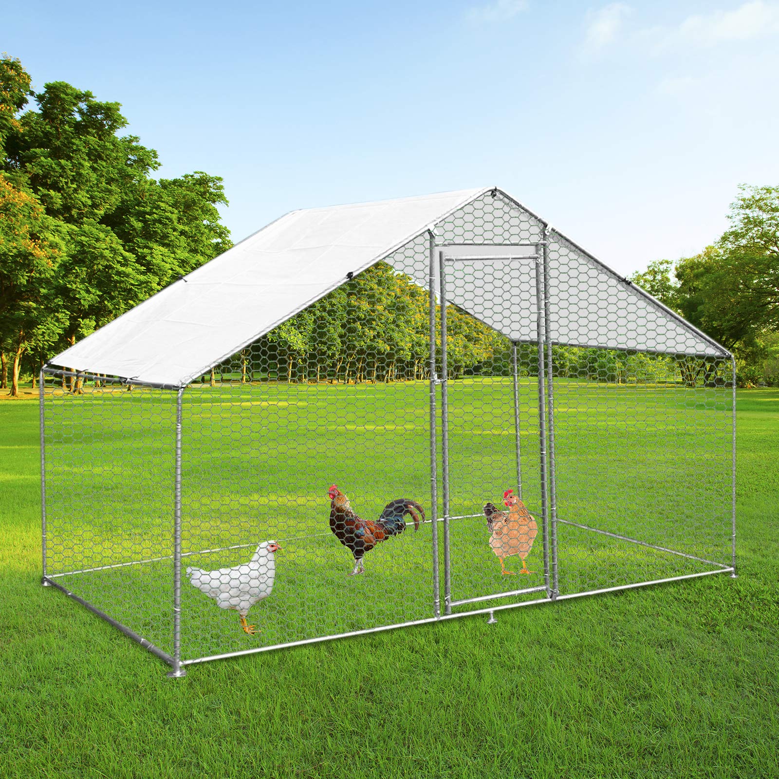 Walk In Chicken Run Cage Coop 4m x 2m x 2m Dog Pen House Kennel Large