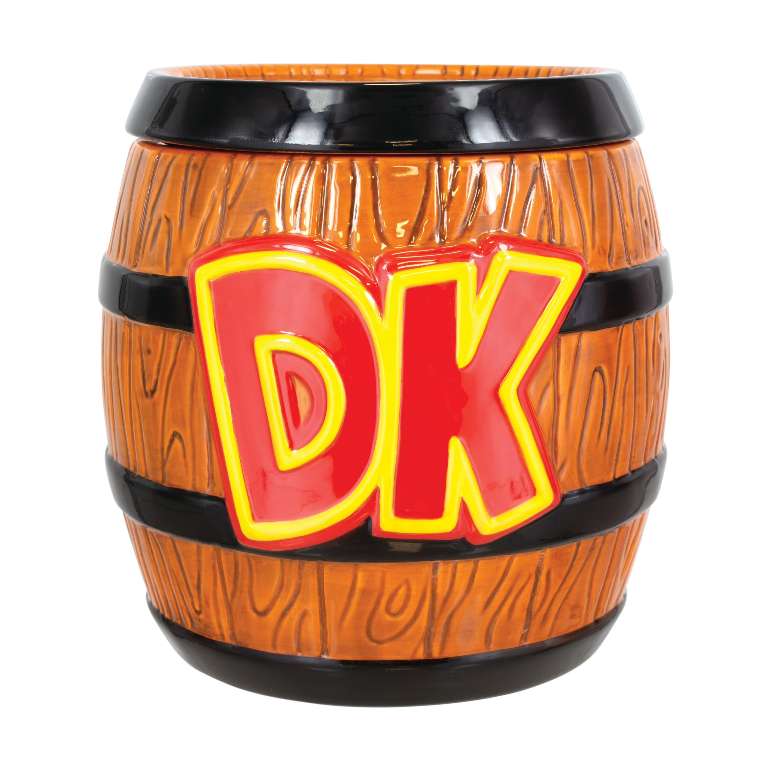 Paladone Donkey Kong Fass Keksdose – Offiziell lizenziertes Nintendo Keramik Vorratsglas für Kekse & Snacks, Geschenk für Gamer