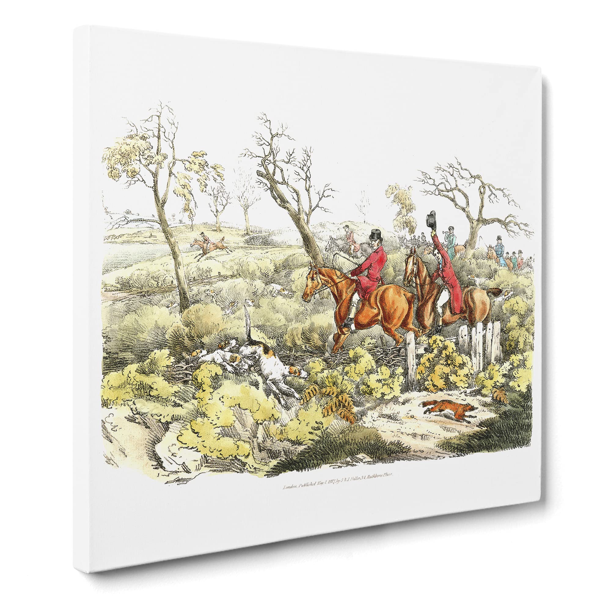 Fox Hunting by Henry Alken Canvas Print, Mixed, 35L x 35W cm