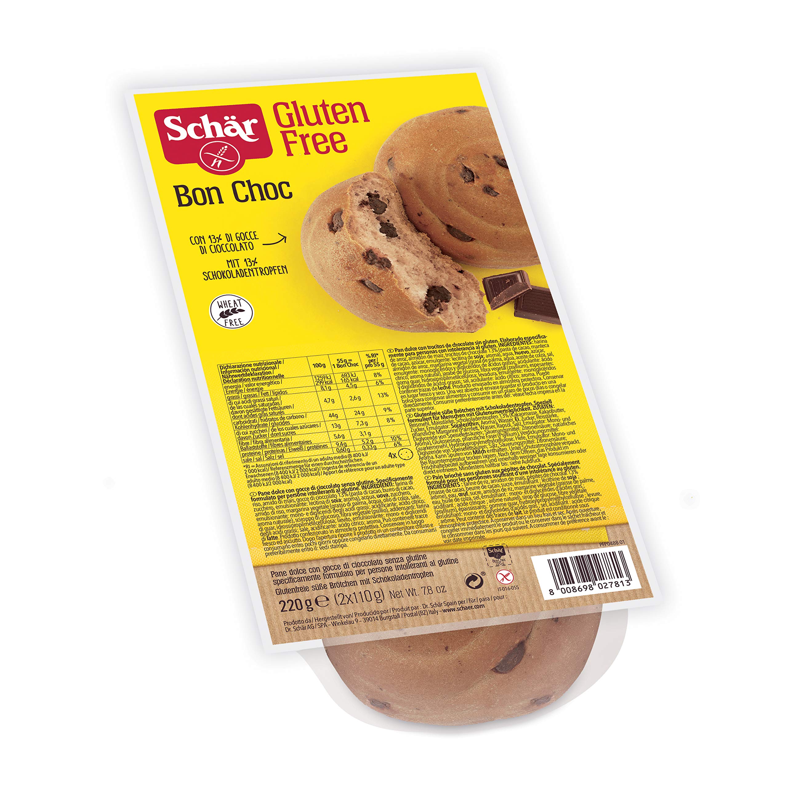 Schär Bon Choc Lot de 2 paquets de 110 g