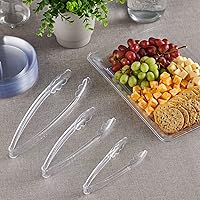 Vista 2 de PlasticPro Juego Combinado de Pinzas Transparentes para Servir - 4 de Cada Una de 7.5'', 9'', 12'' Pinzas Resistentes Reutilizables de Cocina y BBQ
