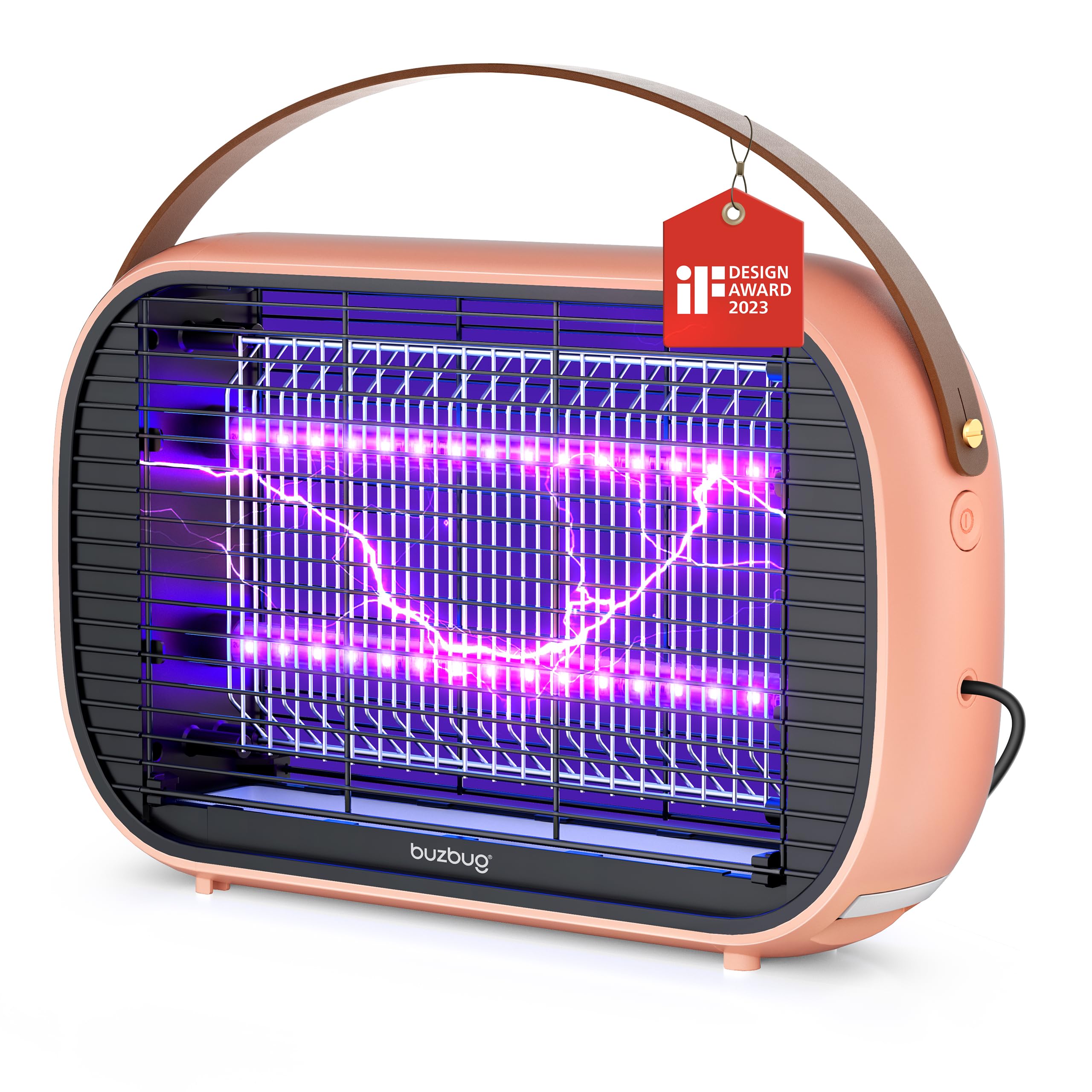 Buzbug LED Fly Zapper Indoor, 10 Years Lifespan Lamp Sustainable Less Power, Durable Fly Killer, Fly Trap, Fly Catcher, Bug Zapper, Mosquito Killer - MA015B(ROSE RED)