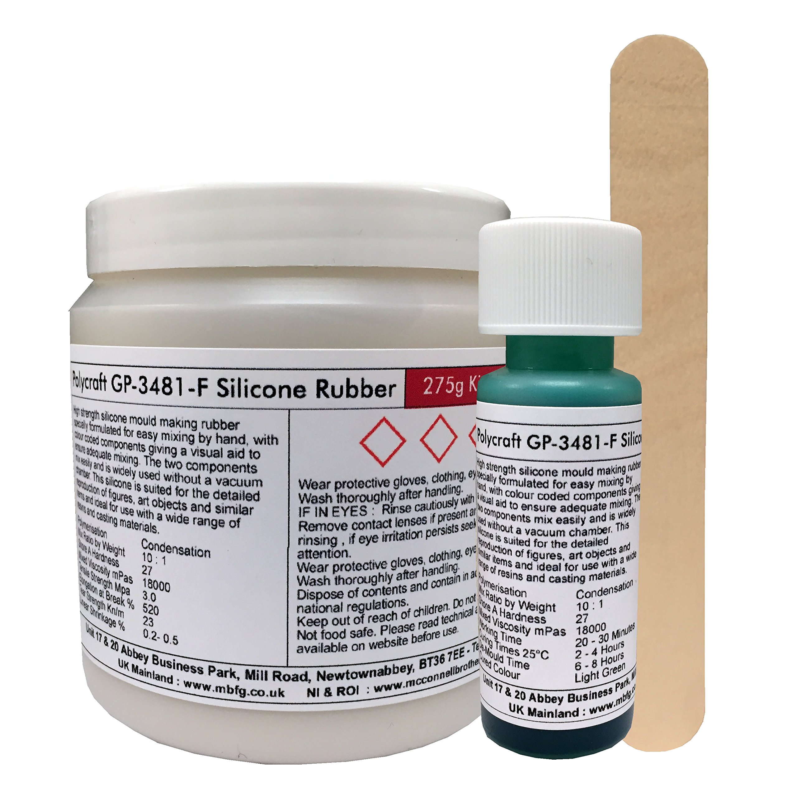 Polycraft GP-3481-F RTV Silicone Mould Making Rubber 275g Kit (Green Catalyst)