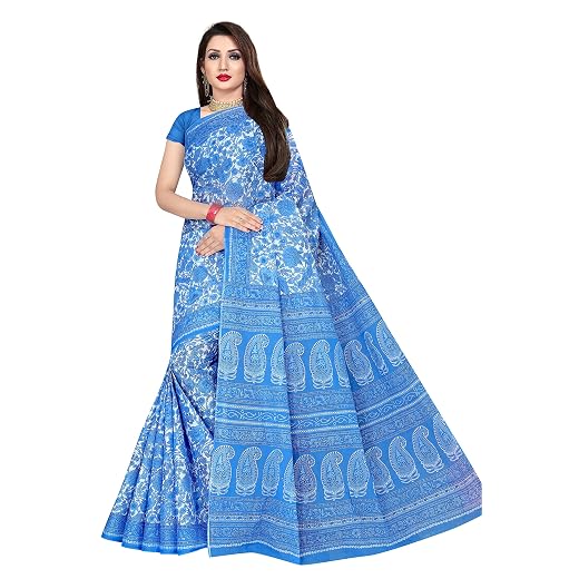 TAMAIRA FASHION Women's Plain Weave Pure Cotton Saree Without Blouse Piece (AB18_Parent)