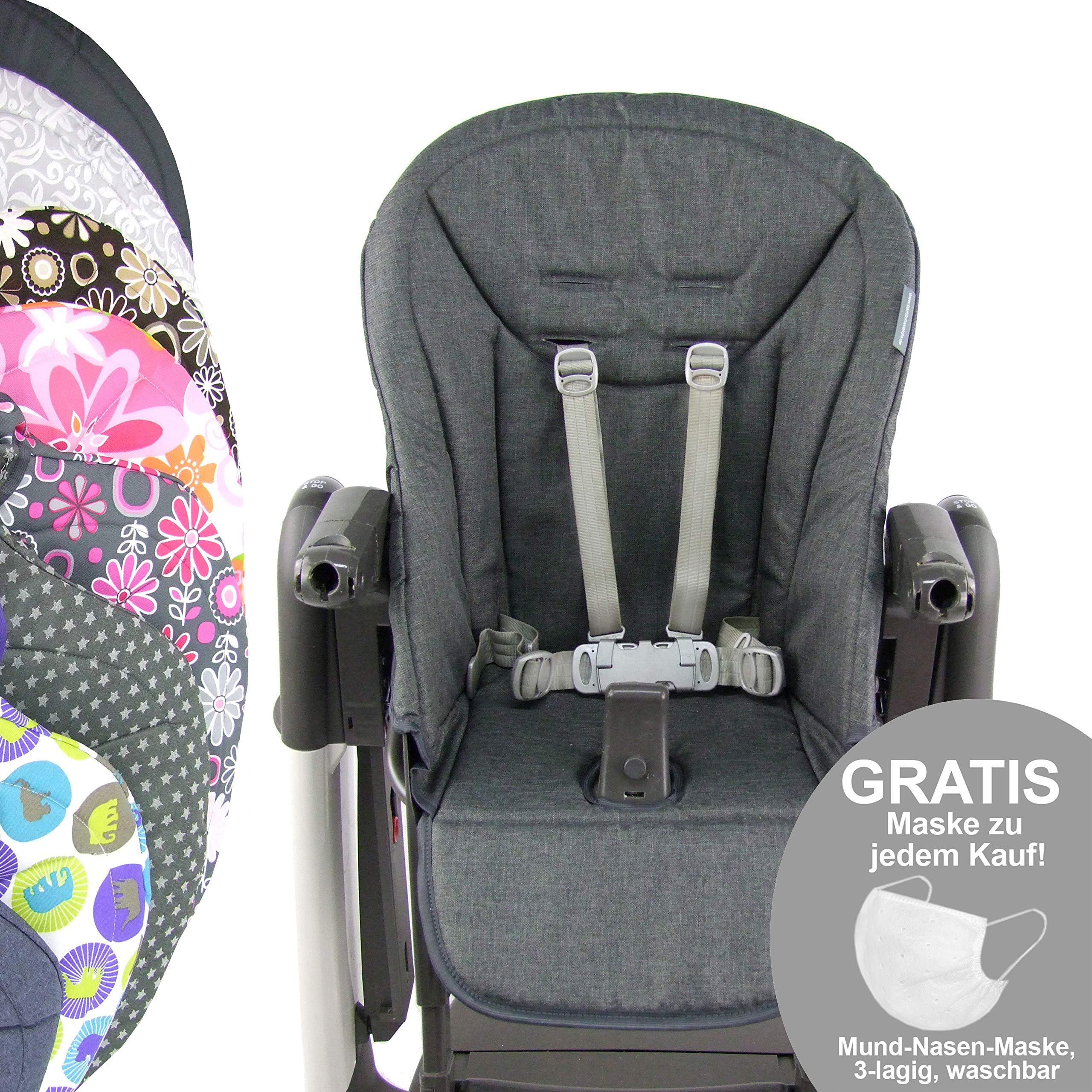 BambiniWelt poduszka na siedzisko, poszewka na poduszkę do Peg Perego Tatamia (różowo-pomarańczowe kwiaty) XX