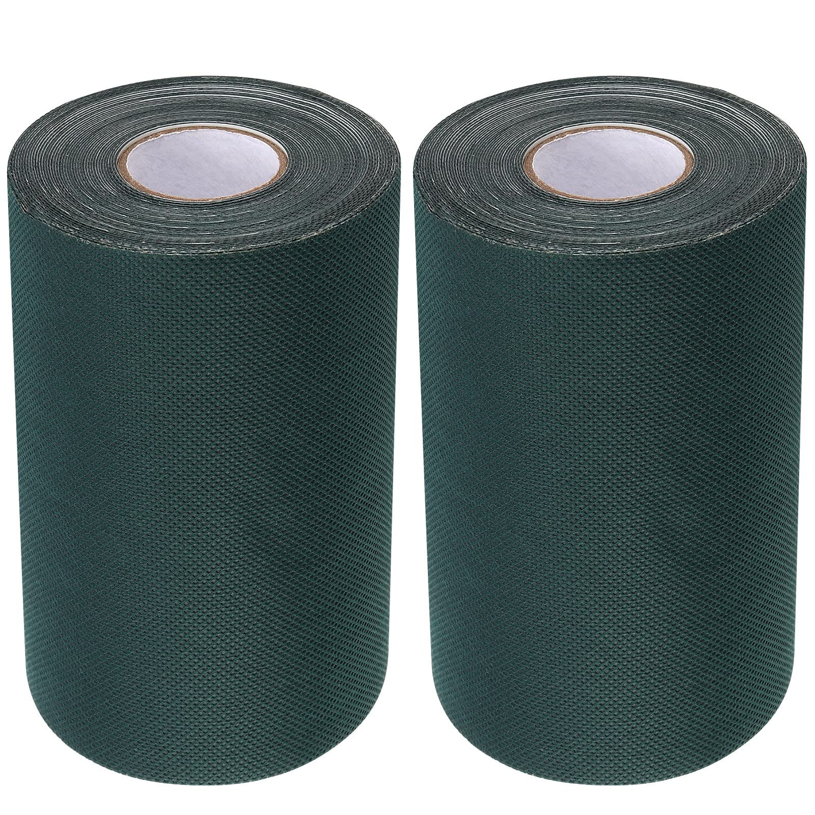 MUKLEI Lot de 2 Rouleaux de Ruban adhésif pour Gazon Artificiel - 15 cm x 10 m - Ruban à Coudre pour Gazon Artificiel- pour connecter ou Fixer Un Tapis de Gazon - Vert foncé