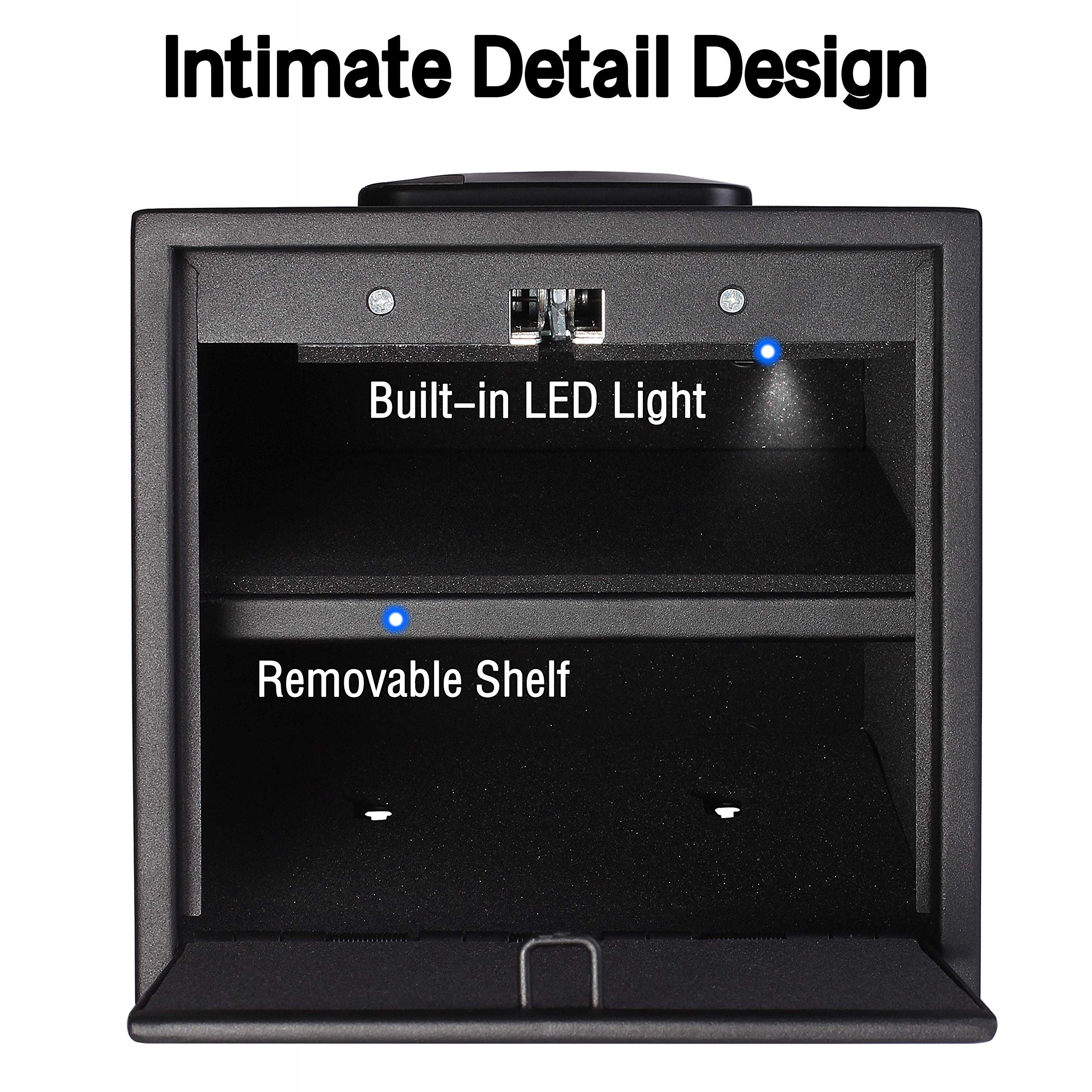 TIGERKING Gun Safes for Pistols, Quick Access Pistol Safe with FourKeypad and 2 Emergency Keys