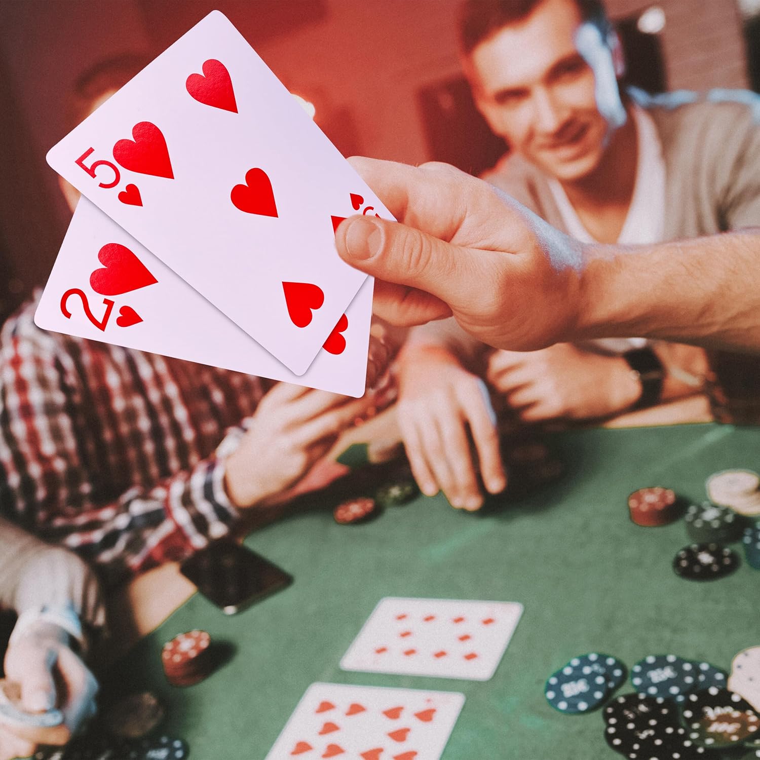 Relaxdays Jumbo Playing Cards, 2 Decks of 54 Cards, Waterproof Plastic, 18 x 13 cm, Giant Playing Cards, Colourful