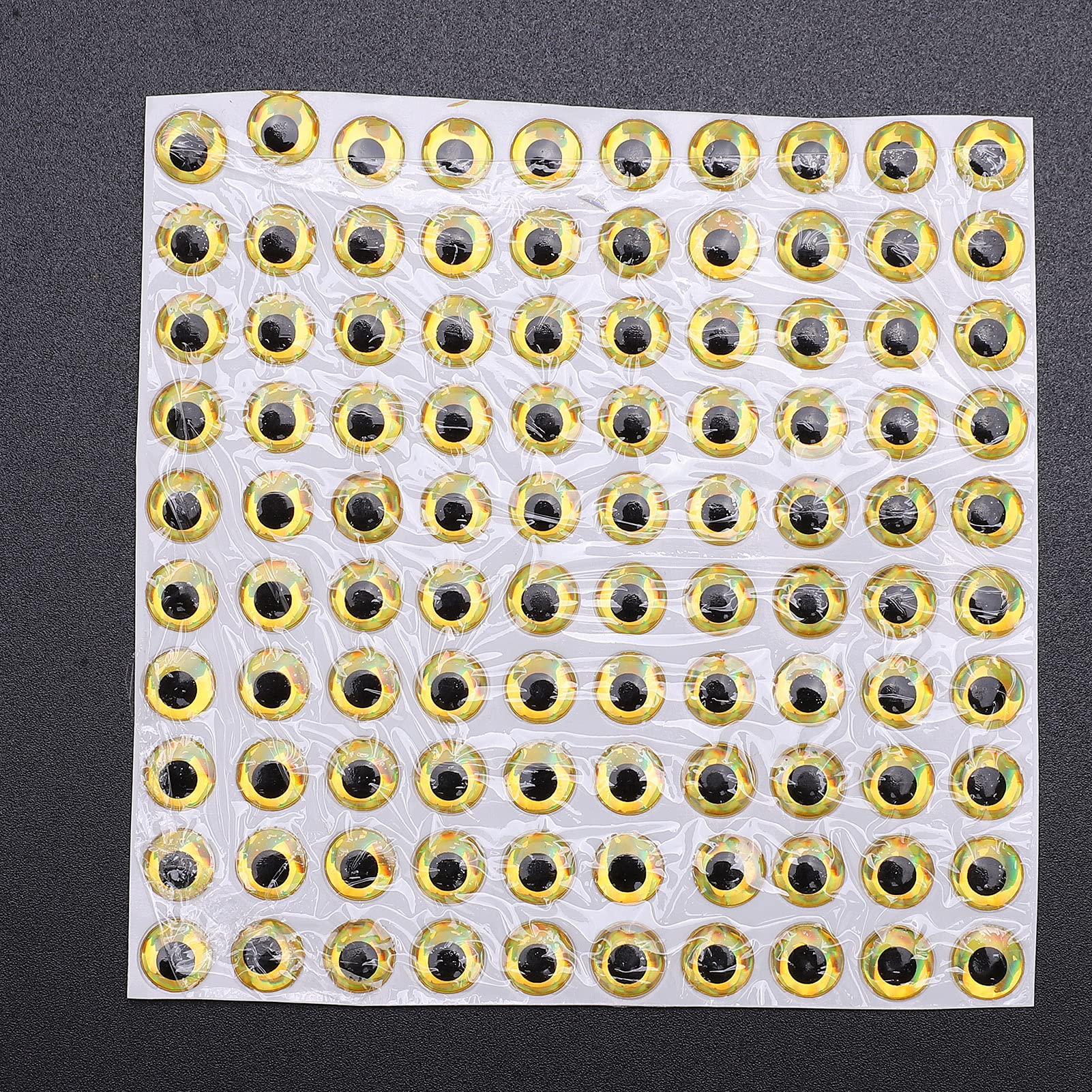 VBESTLIFE Naklejki 3D, holograficzne rybie oko, 8 mm, sztuczne przynęty na ryby, zestaw naklejek na oczy, sztuczna przynęta na ryby (złote)