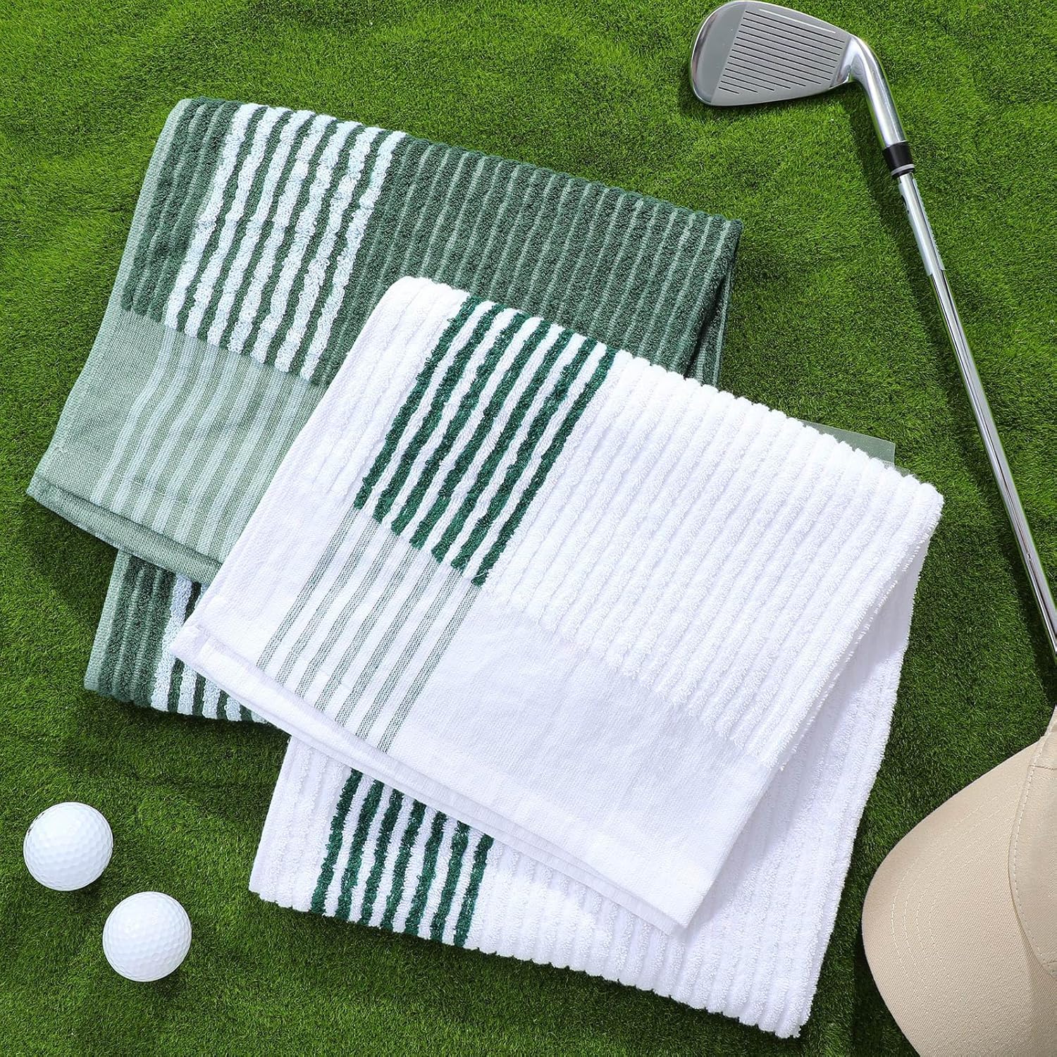 Buryeah Golf Towel 22 x 44 Inch Cotton Golf Caddy Towel Camping Large for Caddies Golfers Tour Players Club with Stripe - Image 6