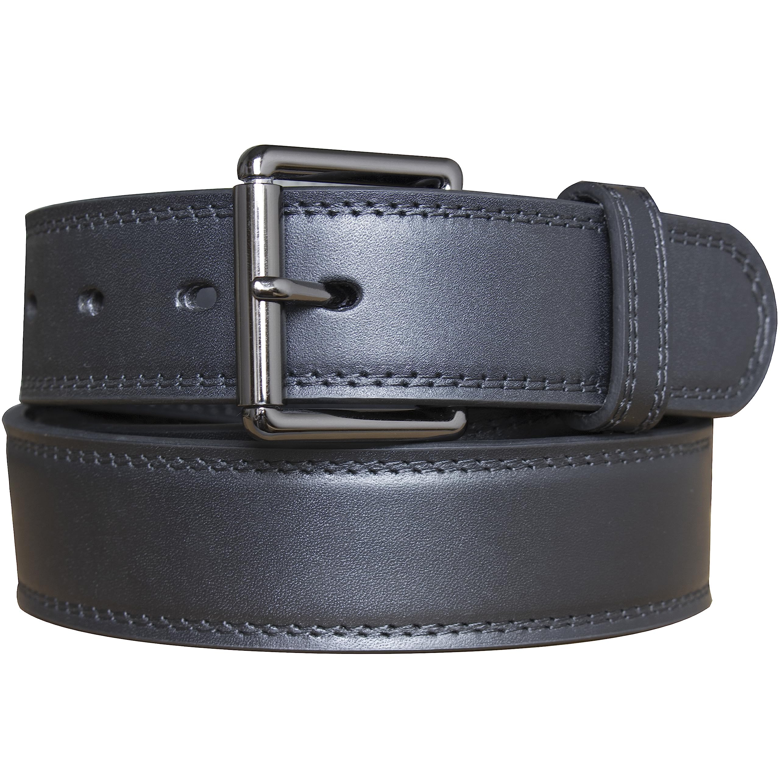HOGIKUOLeather Gun Belts for Men Concealed Carry Heavy Duty with Reinforced Core Belts for Men CCW Belt-1.5inch Wide Black EDC Belts