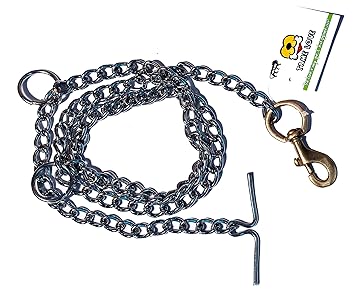 Tame Love? Stainless Steel Dog Leash Chain for Large Dogs (45+ kg) of All Breeds with Brass Hook (Length 152cm)